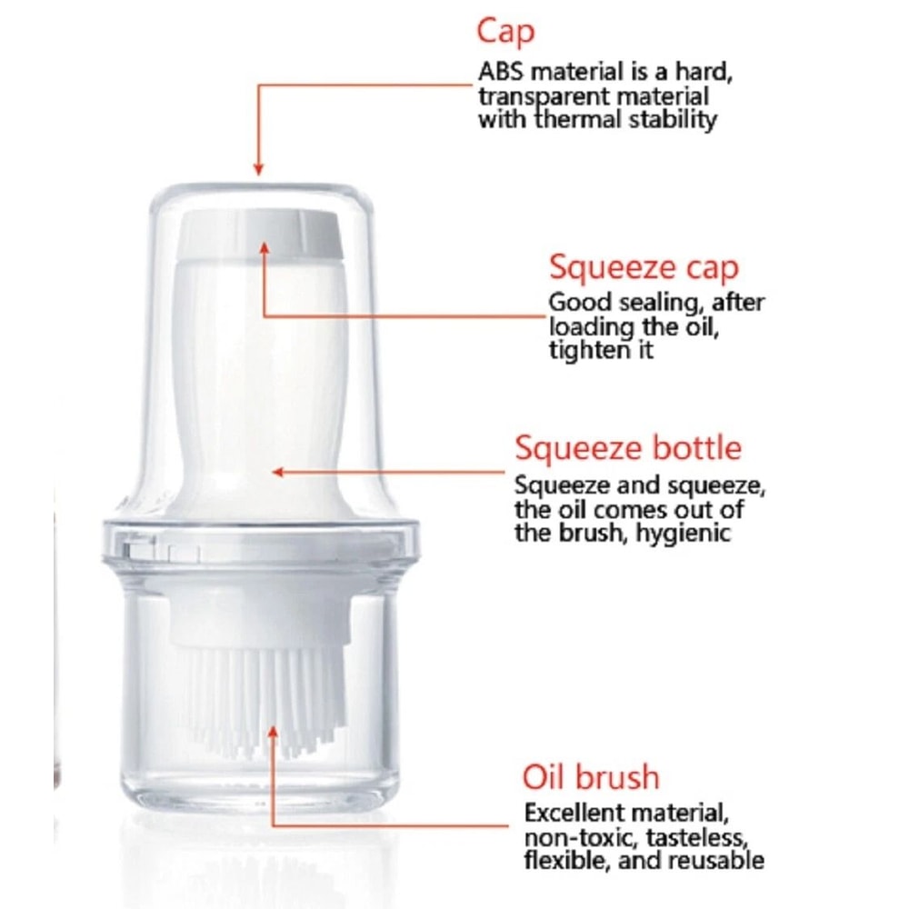 Silicone Basting Brush With Oil Bottle Perfect BBQ Baking Tool 4