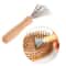 Hair Brush Cleaner Tool With Metal Rake Wooden Handle Lint Dust Remover For Hairbrushes 0