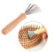 Hair Brush Cleaner Tool With Metal Rake Wooden Handle Lint Dust Remover For Hairbrushes 0