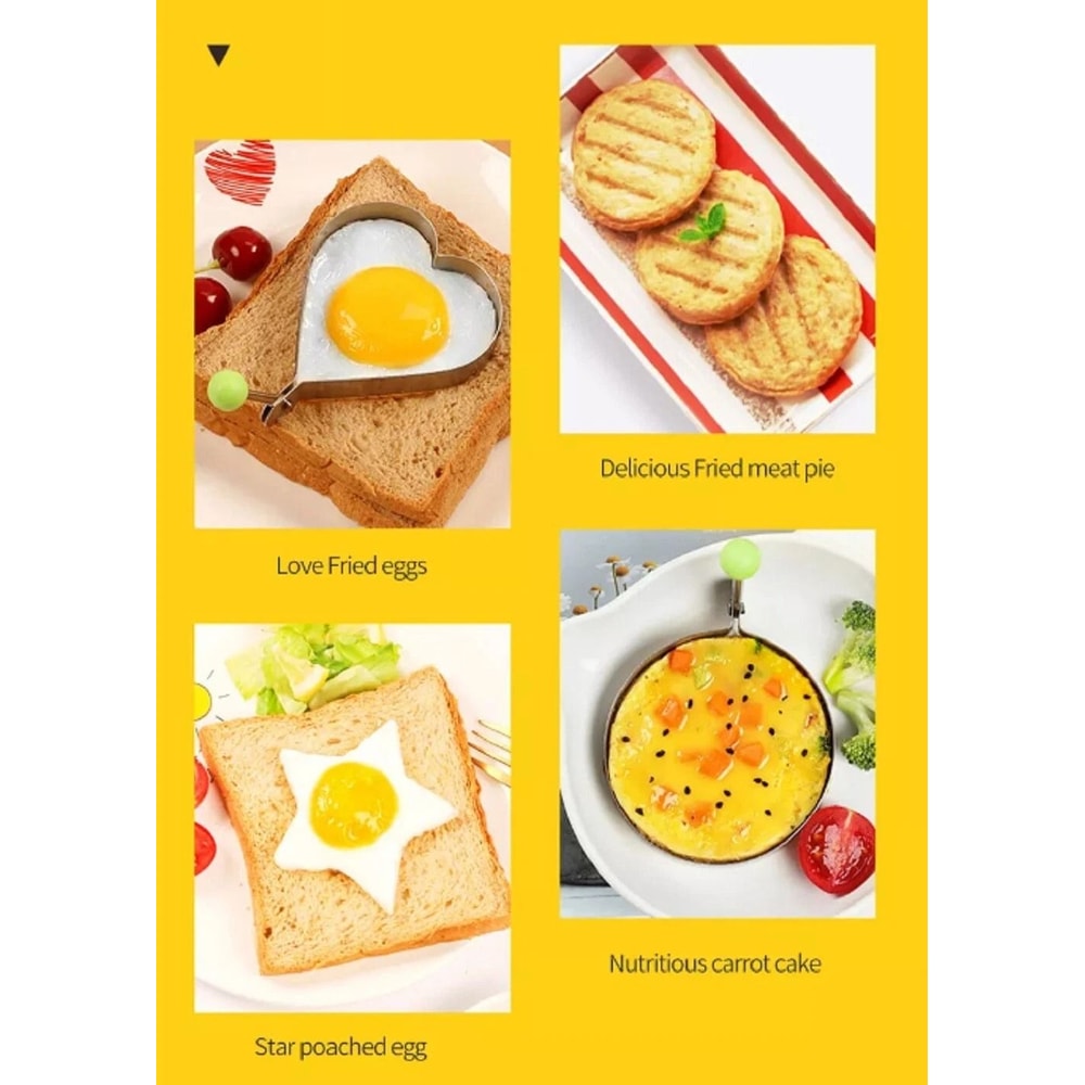 Stainless Steel Egg Rings Nonstick Pancake Mold Set For Frying Breakfast 3