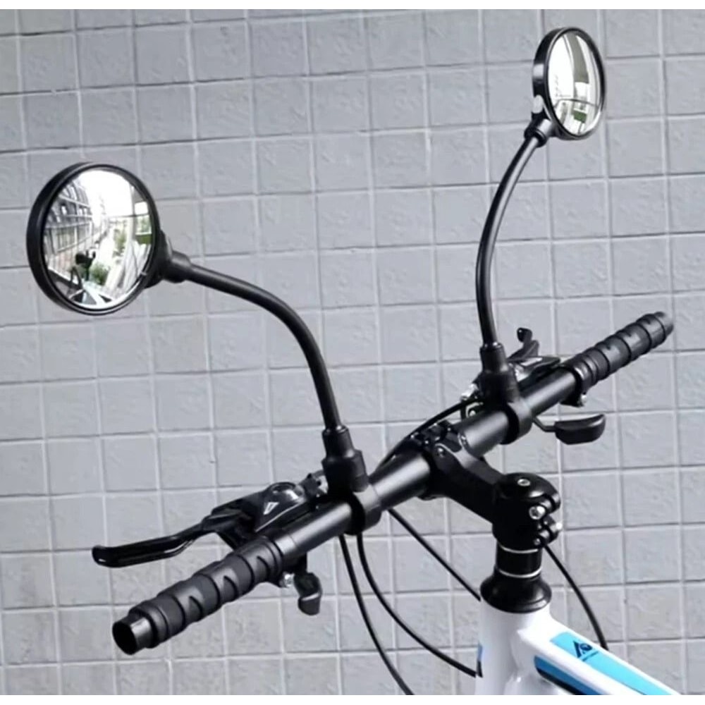 Bike Handlebar Mirrors Adjustable Rotatable Wide Angle For Enhanced Rear View Safety 0