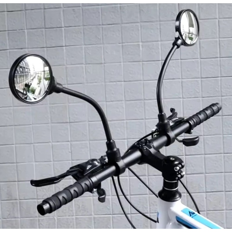 Bike Handlebar Mirrors Adjustable Rotatable Wide Angle For Enhanced Rear View Safety 0