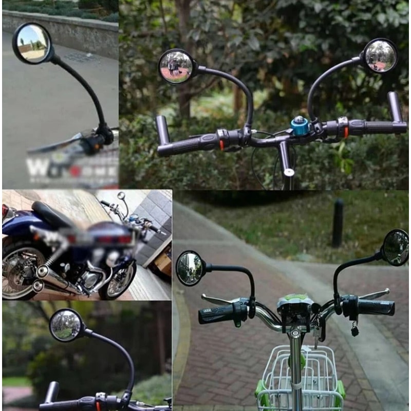 Bike Handlebar Mirrors Adjustable Rotatable Wide Angle For Enhanced Rear View Safety 2