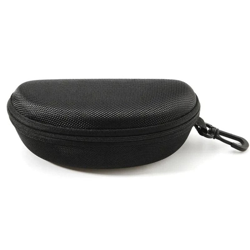 Durable Black Zippered Eyeglasses Case Hard Safety Glasses Carry Box For Protection 0