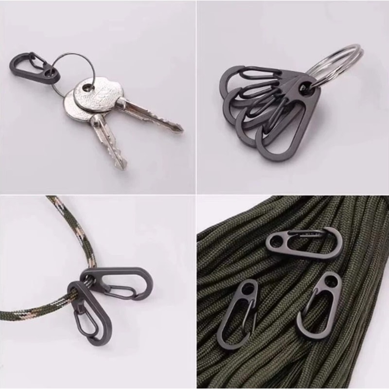 Mini Aluminum Carabiner Clips Durable Keychain Hooks For Camping Backpack Use 2