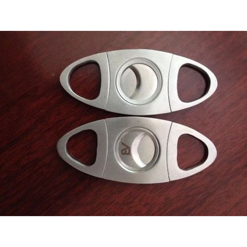 Stainless Steel Double Blade V Cut Cigar Cutter Precision Pocket Scissors For Clean Cuts 2