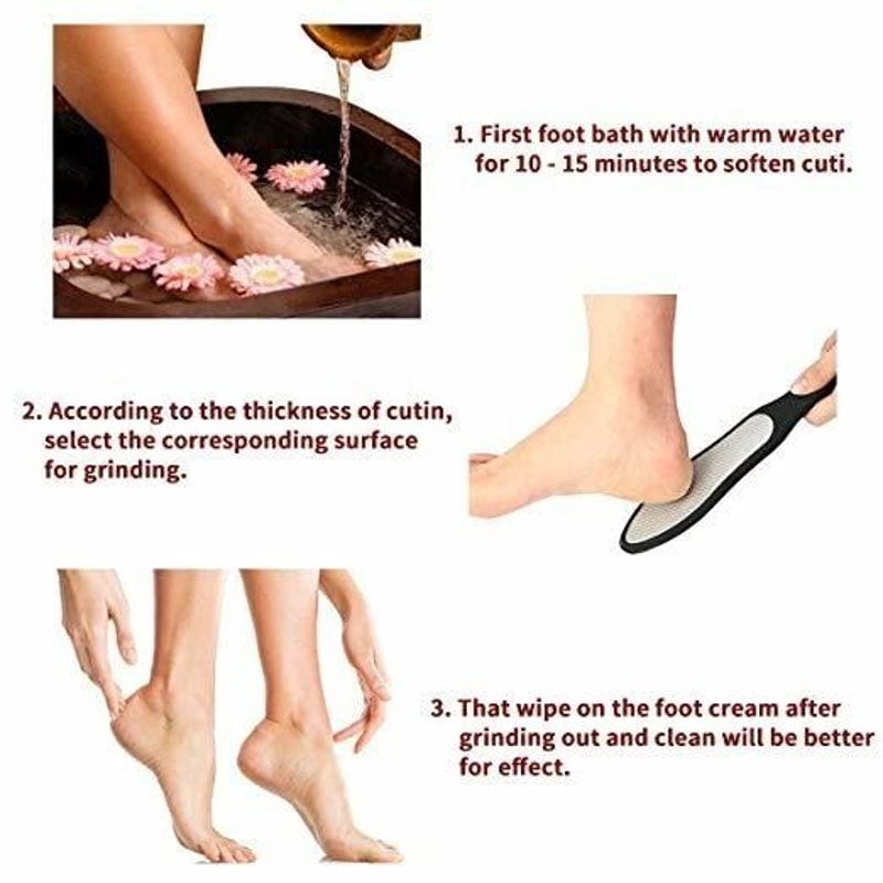 Dual Grit Foot Rasp File Coarse Fine Callus Remover For Smooth Heels Hard Skin 2