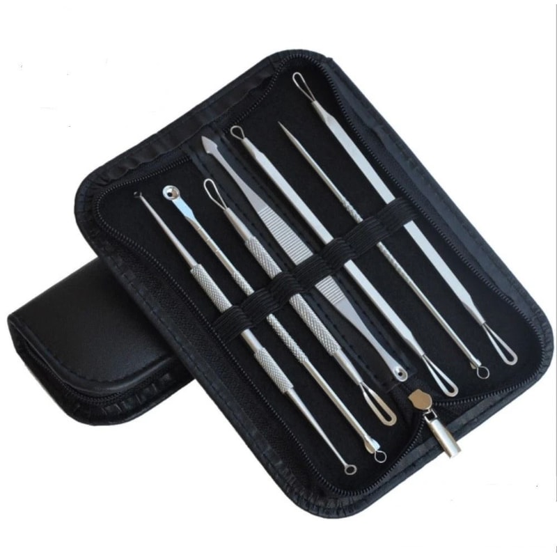 Blackhead Remover Kit Stainless Steel Pimple Extractor Tools For Acne Comedone Treatment 7