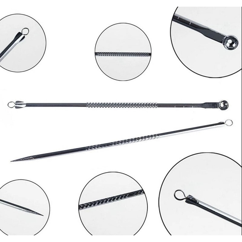 Blackhead Remover Kit Stainless Steel Pimple Extractor Tools For Acne Comedone Treatment 2