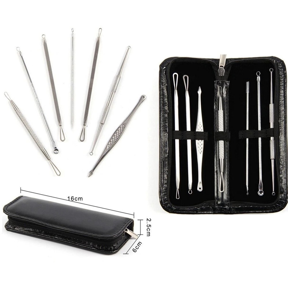 Blackhead Remover Kit Stainless Steel Pimple Extractor Tools For Acne Comedone Treatment 6