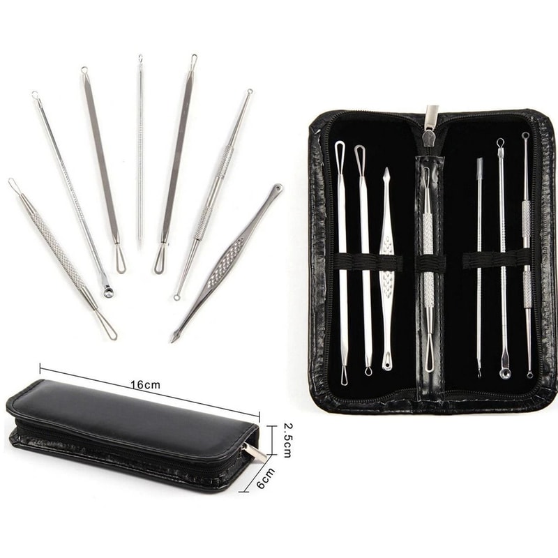 Blackhead Remover Kit Stainless Steel Pimple Extractor Tools For Acne Comedone Treatment 6