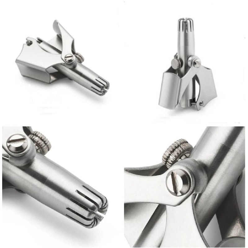 Stainless Steel Manual Nose Hair Trimmer Precision Rotary Grooming Tool For Men 2
