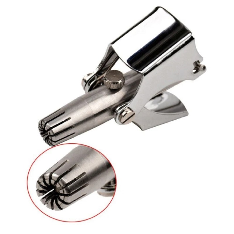 Stainless Steel Manual Nose Hair Trimmer Precision Rotary Grooming Tool For Men 4