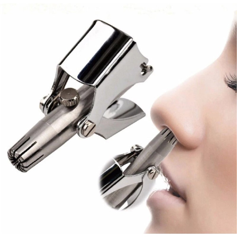 Stainless Steel Manual Nose Hair Trimmer Precision Rotary Grooming Tool For Men 3