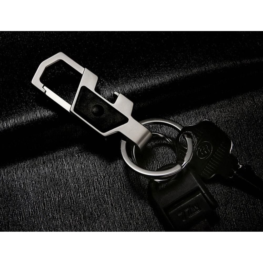 LED Bottle Opener Keychain With Flashlight Zinc Alloy Key Ring Gift 1