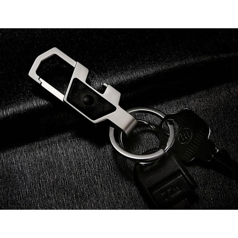 LED Bottle Opener Keychain With Flashlight Zinc Alloy Key Ring Gift 1