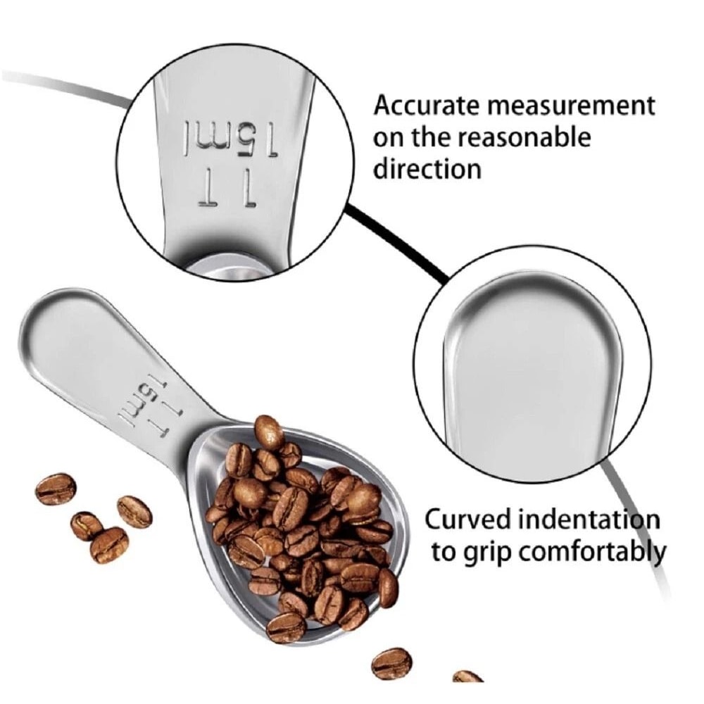 Stainless Steel Coffee Measuring Scoop Set Spoons For Accurate Brewing 5