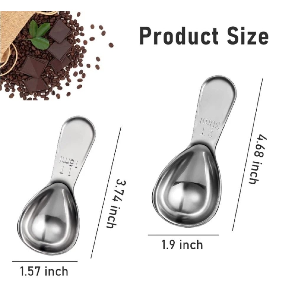 Stainless Steel Coffee Measuring Scoop Set Spoons For Accurate Brewing 7