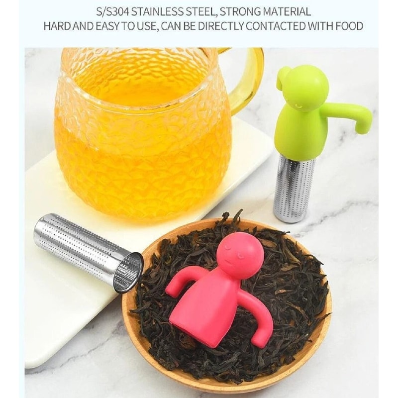 Stainless Steel Tea Infuser Set With Silicone Handle Perfect For Loose Leaf Tea Brewing 1
