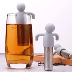 stainless steel tea infuser set with silicone handle perfect for loose leaf tea brewing