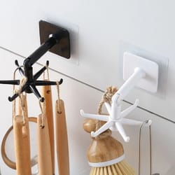 360 rotating kitchen utensil hanger self adhesive wall hook rack