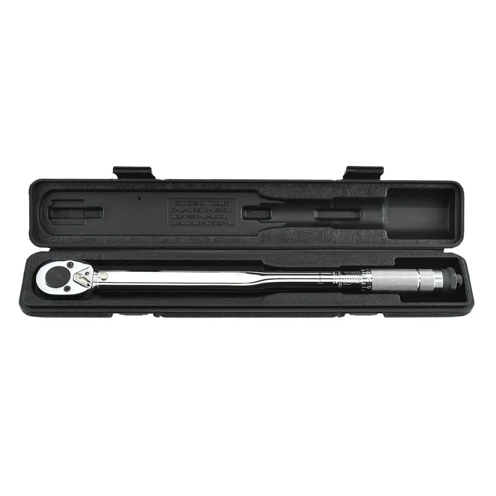 Drive Micrometer Inch Pound Torque Wrench With Case Click Adjustable Tool 0