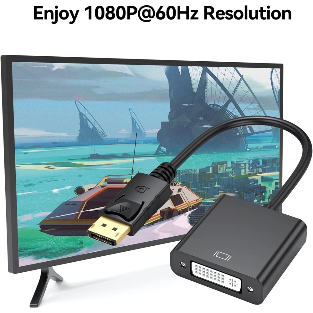 DisplayPort To DVI Adapter Cable For PC Monitor And HDTV 1