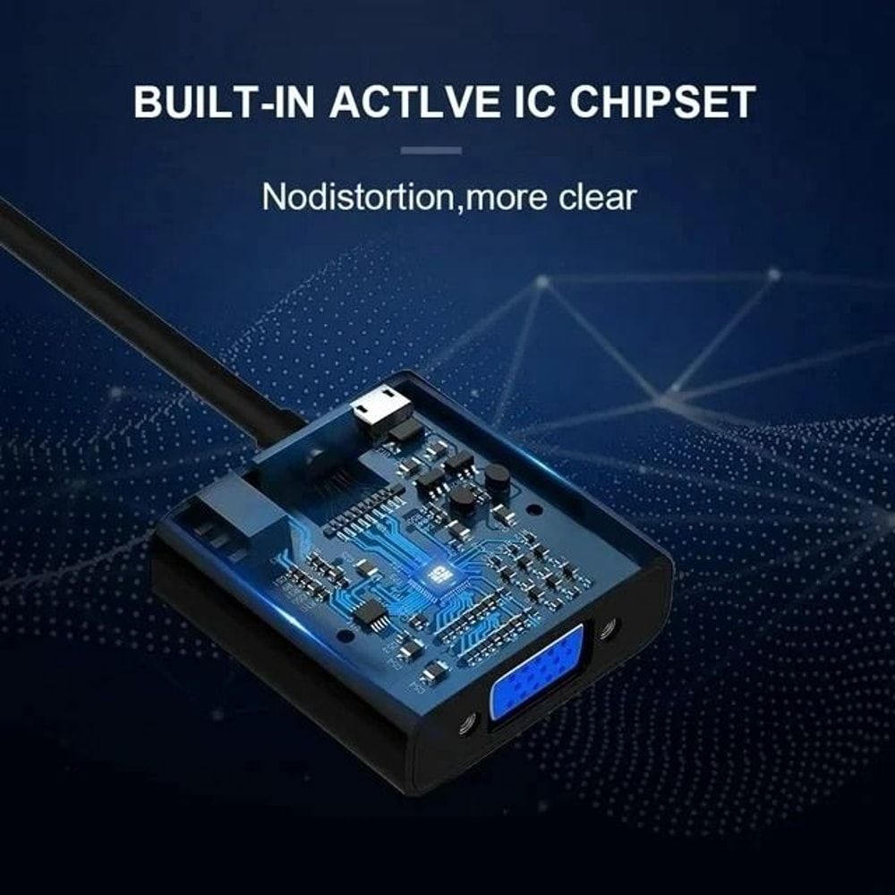 HDMI To VGA Adapter With Audio And Power For Monitor Projector Laptop 2