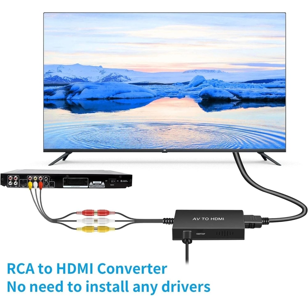 RCA To HDMI Converter AV To HDMI Adapter For PS2 PS3 Xbox VHS VCR DVD 3