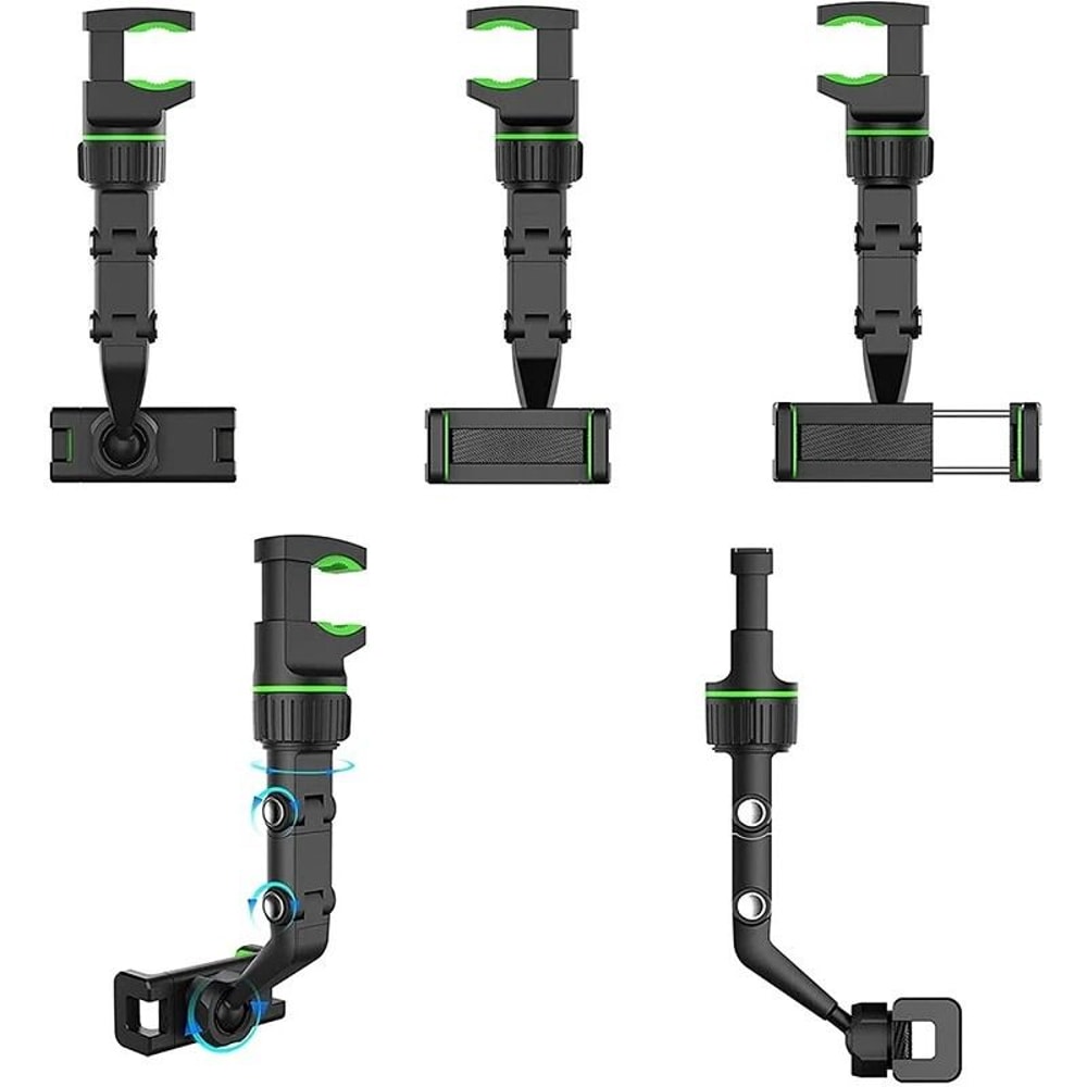 360 Rotating Rearview Mirror Phone Holder Universal Car Phone Mount 9