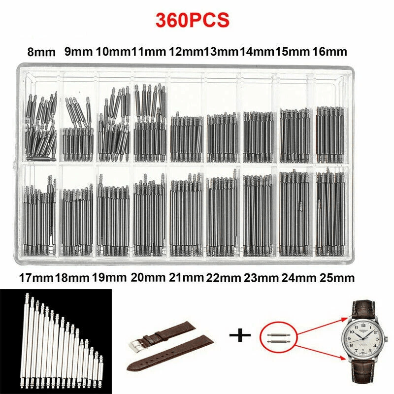 Watch Spring Bars And Watch Band Repair Kit Set With Link Remover Stainless Steel 9
