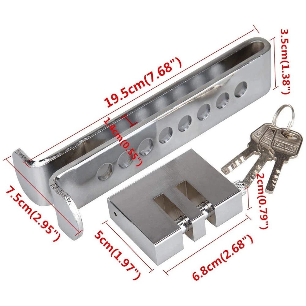 Stainless Steel Brake Pedal Lock Car Anti Theft Device With 3 Keys Universal Clutch Pedal Lock 9