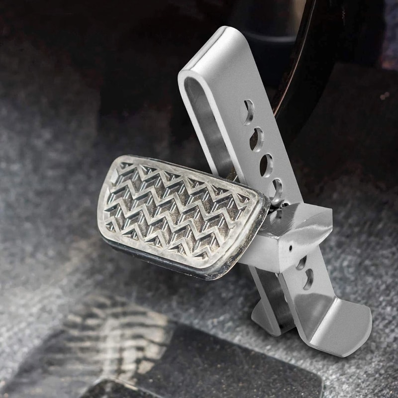 Stainless Steel Brake Pedal Lock Car Anti Theft Device With 3 Keys Universal Clutch Pedal Lock 0