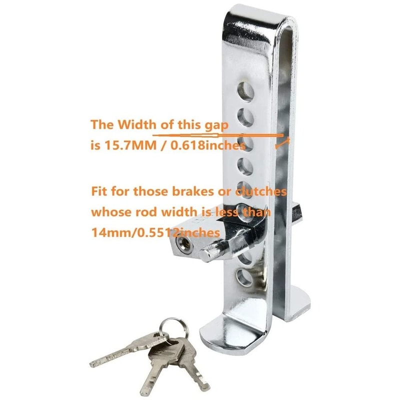 Stainless Steel Brake Pedal Lock Car Anti Theft Device With 3 Keys Universal Clutch Pedal Lock 8