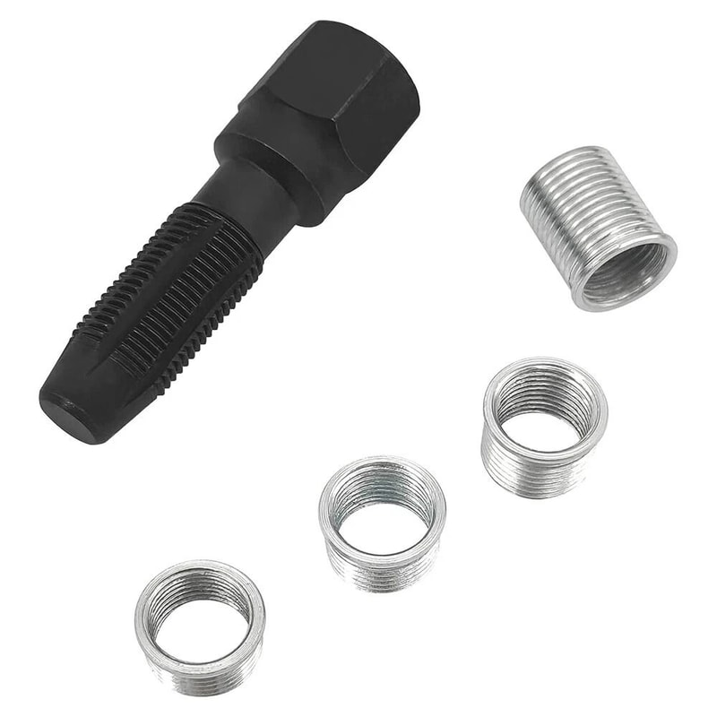 Spark Plug Thread Repair Kit With Inserts Carbon Steel Rethread Tool 2