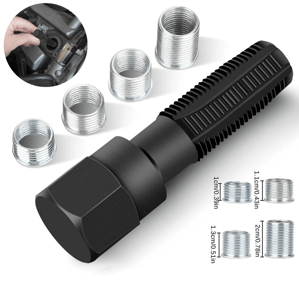 Spark Plug Thread Repair Kit With Inserts Carbon Steel Rethread Tool 12