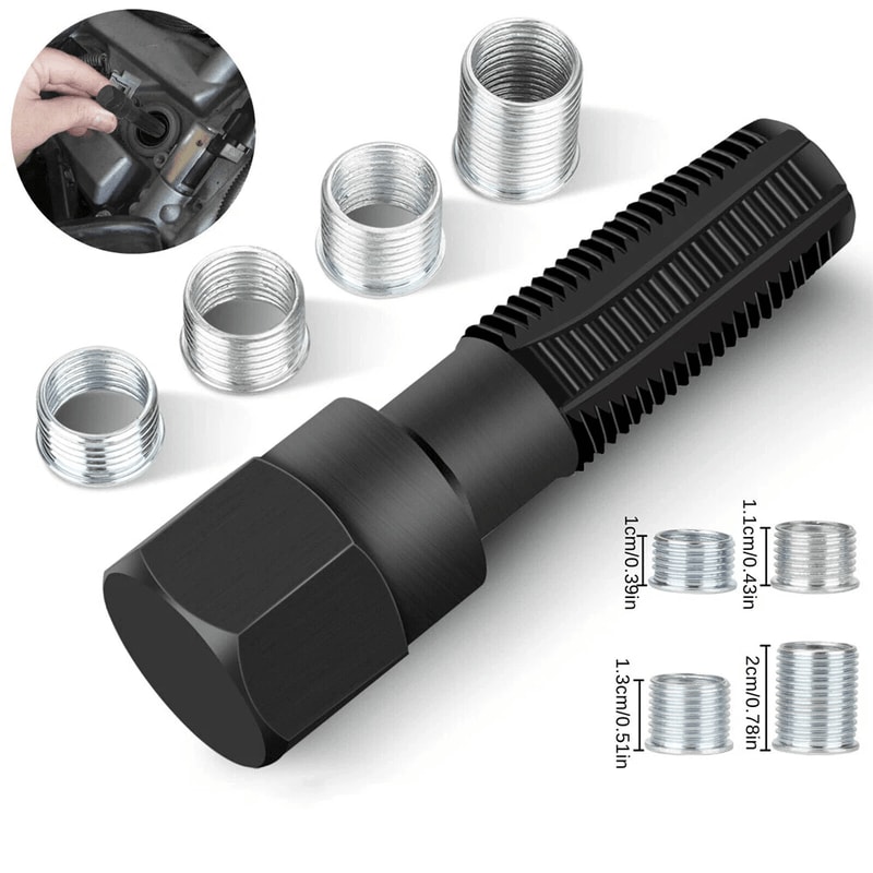 Spark Plug Thread Repair Kit With Inserts Carbon Steel Rethread Tool 12