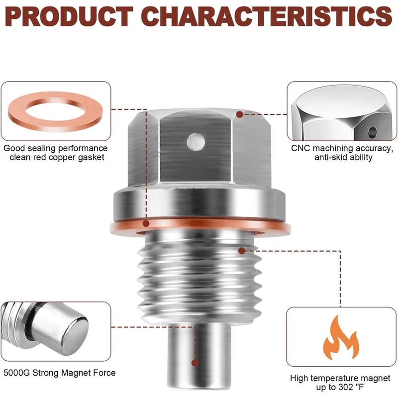 Oil Drain Plug Magnetic Engine Oil Drain Plug For Cars And Trucks 12