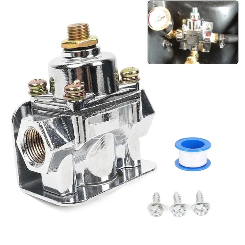 Holley Style Adjustable Fuel Pressure Regulator 2 Port PSI For Carburetor 1