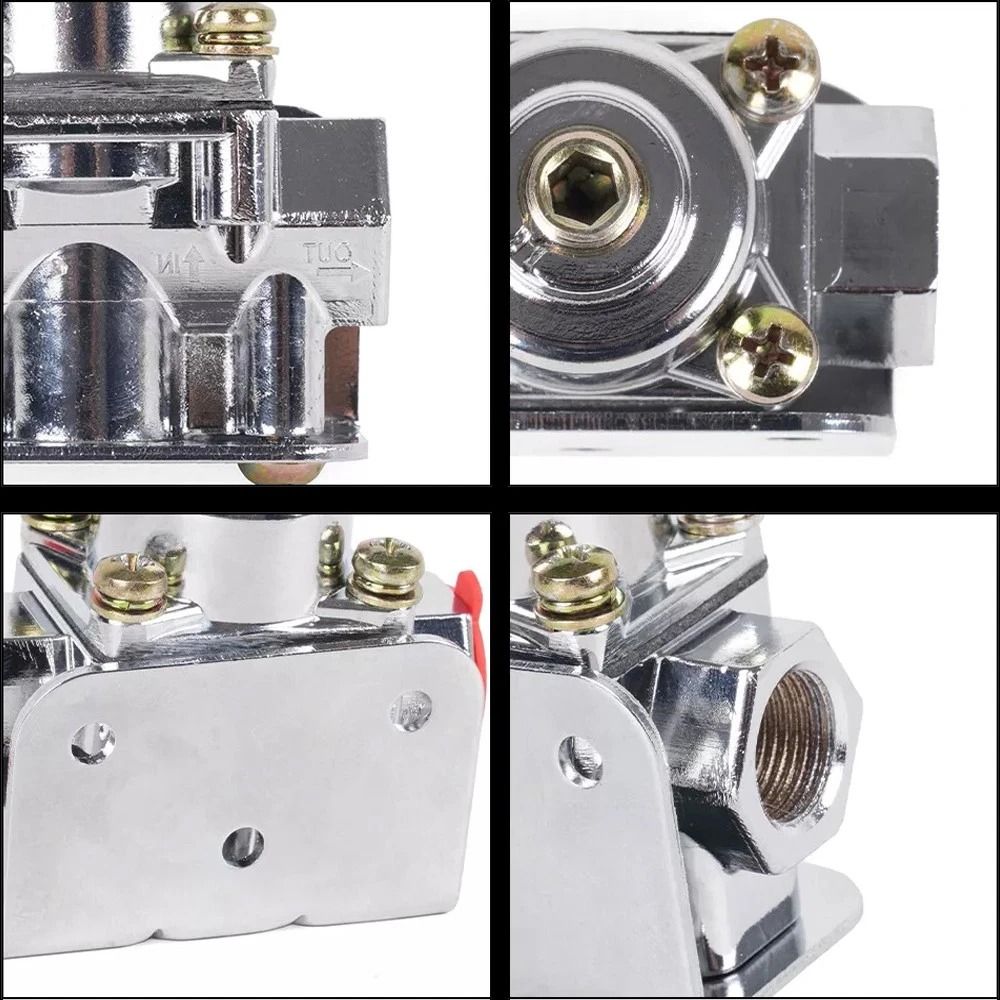 Holley Style Adjustable Fuel Pressure Regulator 2 Port PSI For Carburetor 2