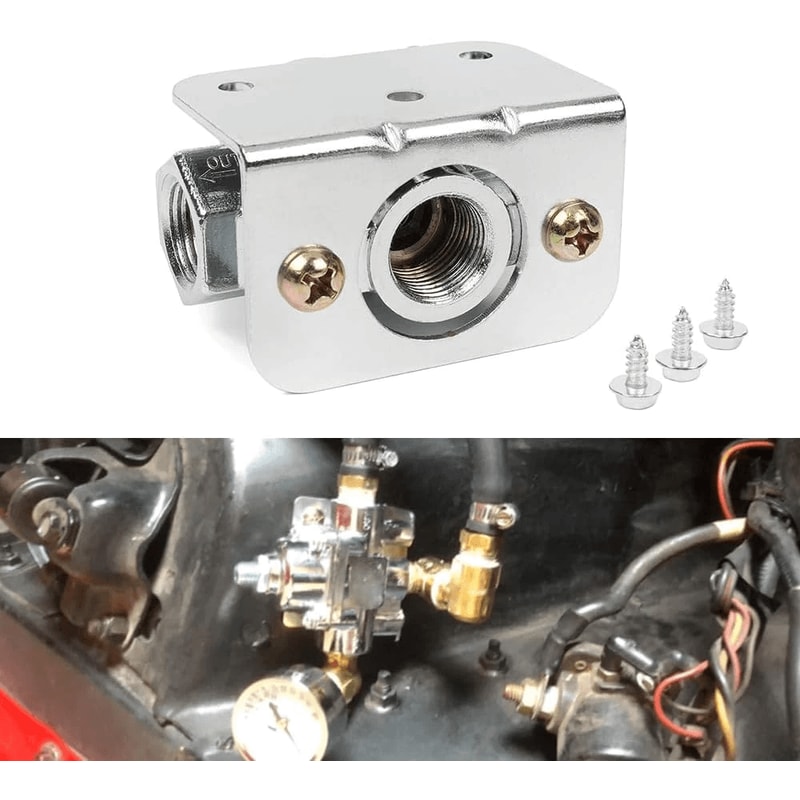 Holley Style Adjustable Fuel Pressure Regulator 2 Port PSI For Carburetor 4