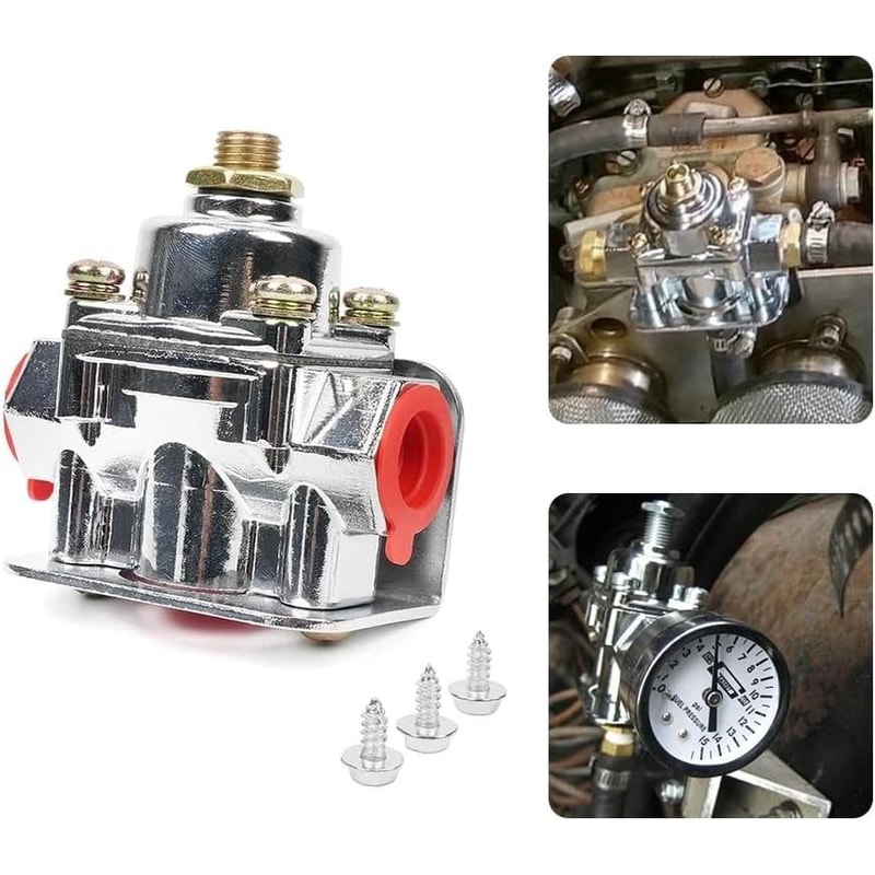 Holley Style Adjustable Fuel Pressure Regulator 2 Port PSI For Carburetor 5