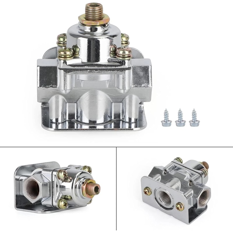 Holley Style Adjustable Fuel Pressure Regulator 2 Port PSI For Carburetor 7