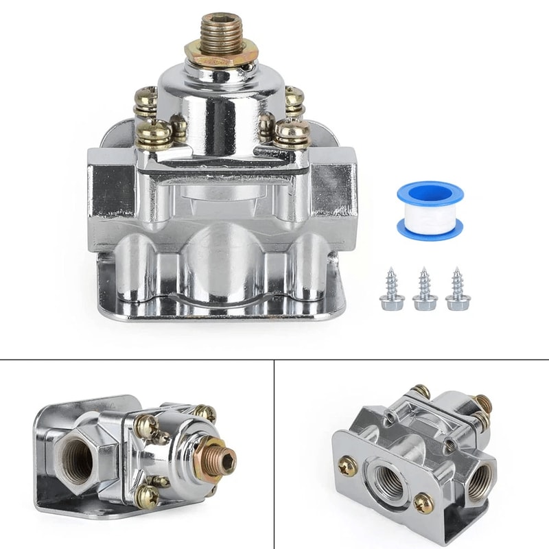 Holley Style Adjustable Fuel Pressure Regulator 2 Port PSI For Carburetor 9