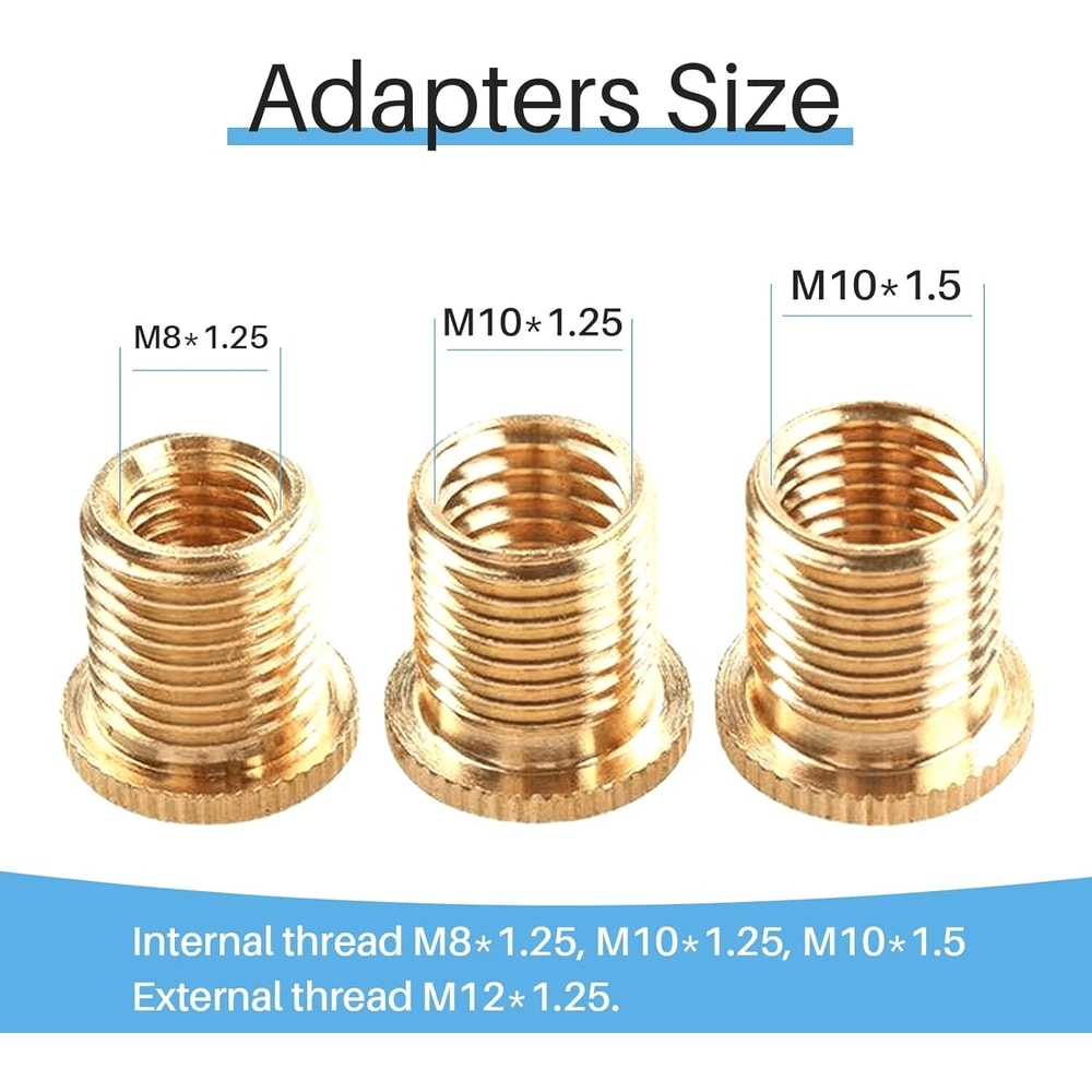 Universal Shift Knob Adapter Kit Aluminum Thread Inserts For Aftermarket Gear Shift Knobs 10