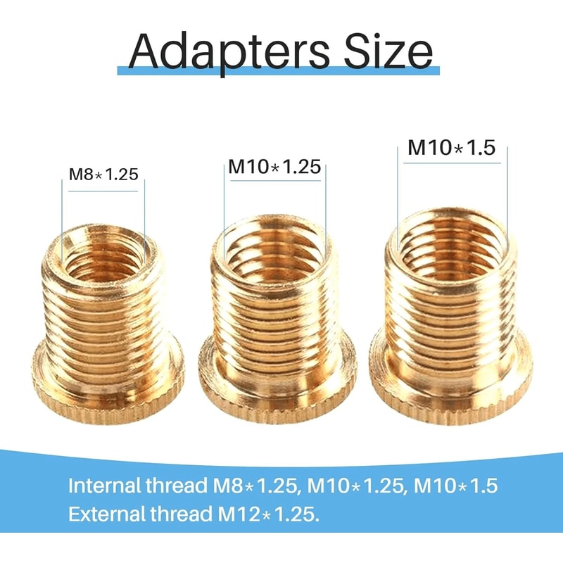 Universal Shift Knob Adapter Kit Aluminum Thread Inserts For Aftermarket Gear Shift Knobs 10