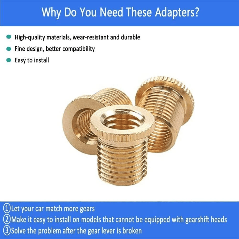 Universal Shift Knob Adapter Kit Aluminum Thread Inserts For Aftermarket Gear Shift Knobs 7