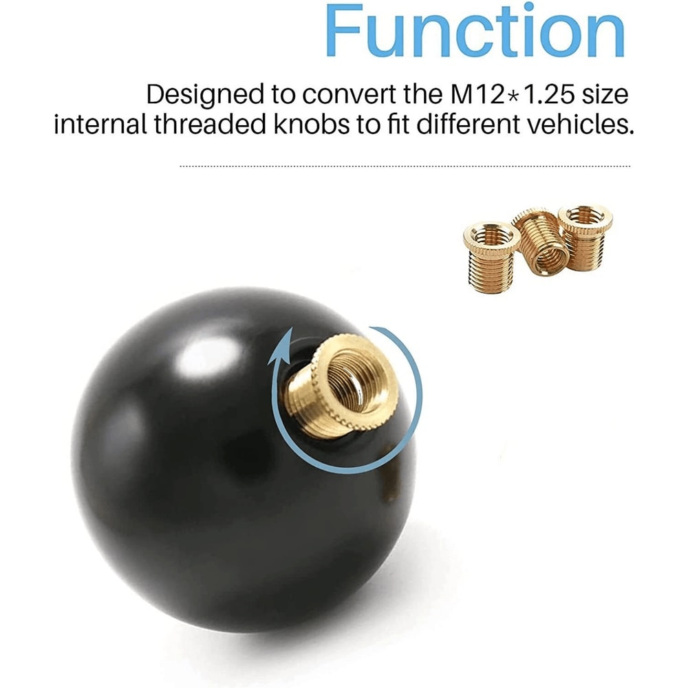 Universal Shift Knob Adapter Kit Aluminum Thread Inserts For Aftermarket Gear Shift Knobs 9