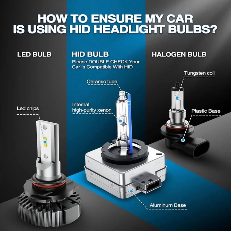 HID Xenon Headlight Bulbs Pair OEM Replacement 6