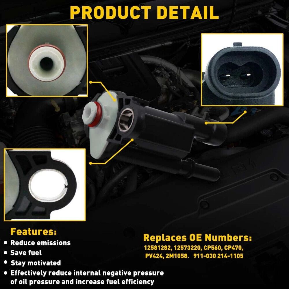 EVAP Purge Valve Solenoid Direct Replacement For Chevy Silverado GMC Sierra Cadillac 5